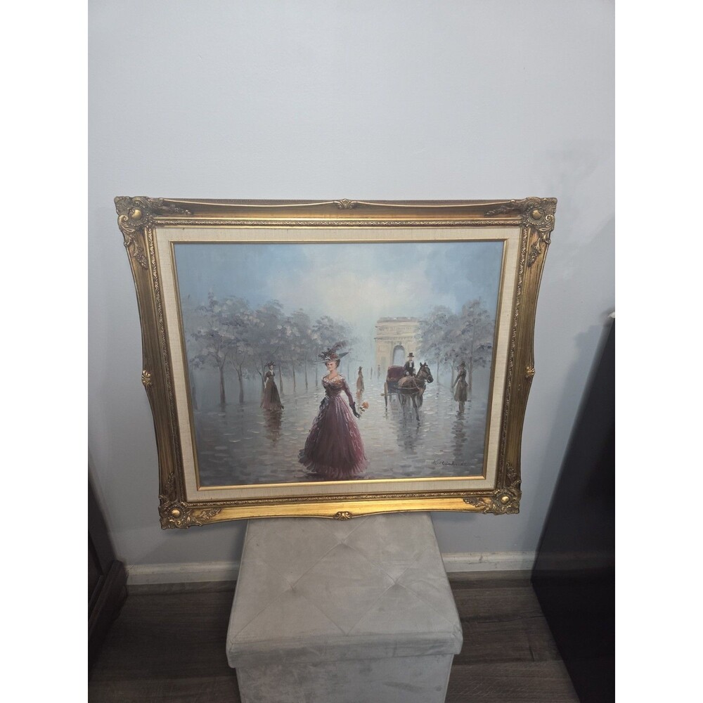 K. Reinhardt Victorian Painting of the Arc de Triumph